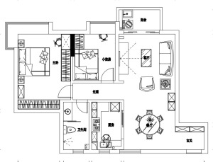 户型图-书架,储物柜,组合柜,灯具,瓷砖